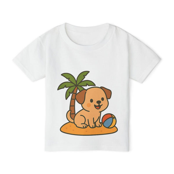 Cute Puppy Beach Toddler T-Shirt | Summer Fun Shirt